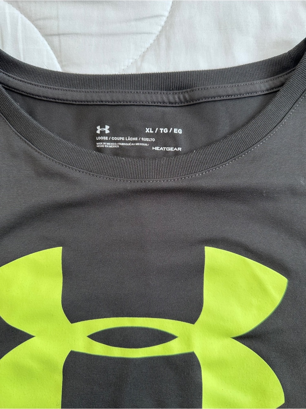 Under Armour Black Tee with Neon Yellow-Green Logo - Picture 5 of 5